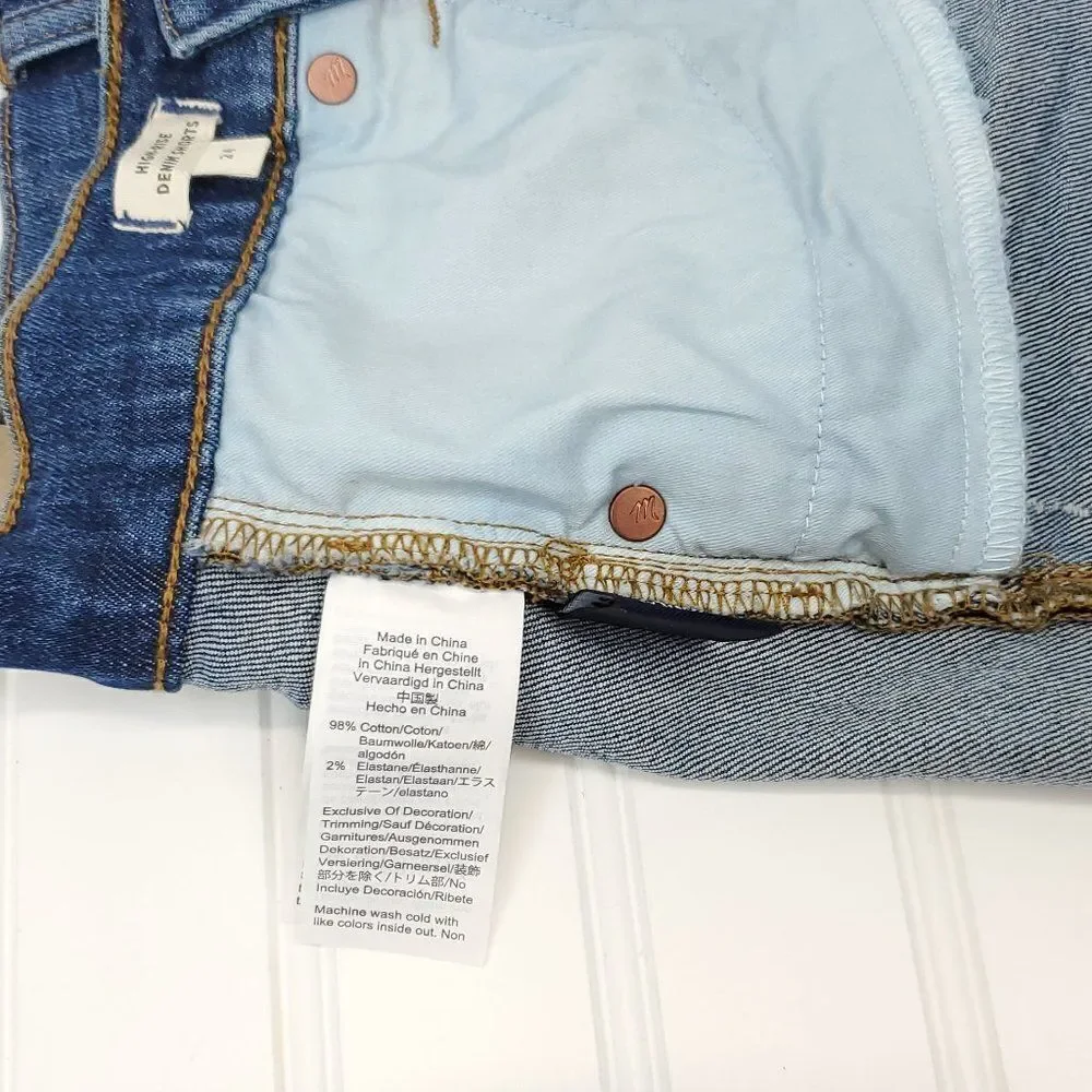 Madewell High Rise Denim Shorts in Glenoaks Wash Cutoff Edition I-0216a10